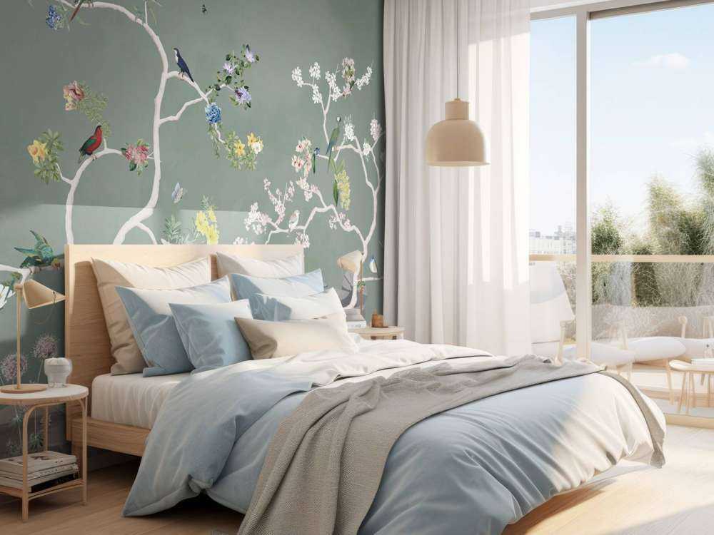 Birds in Garden Panorama 6