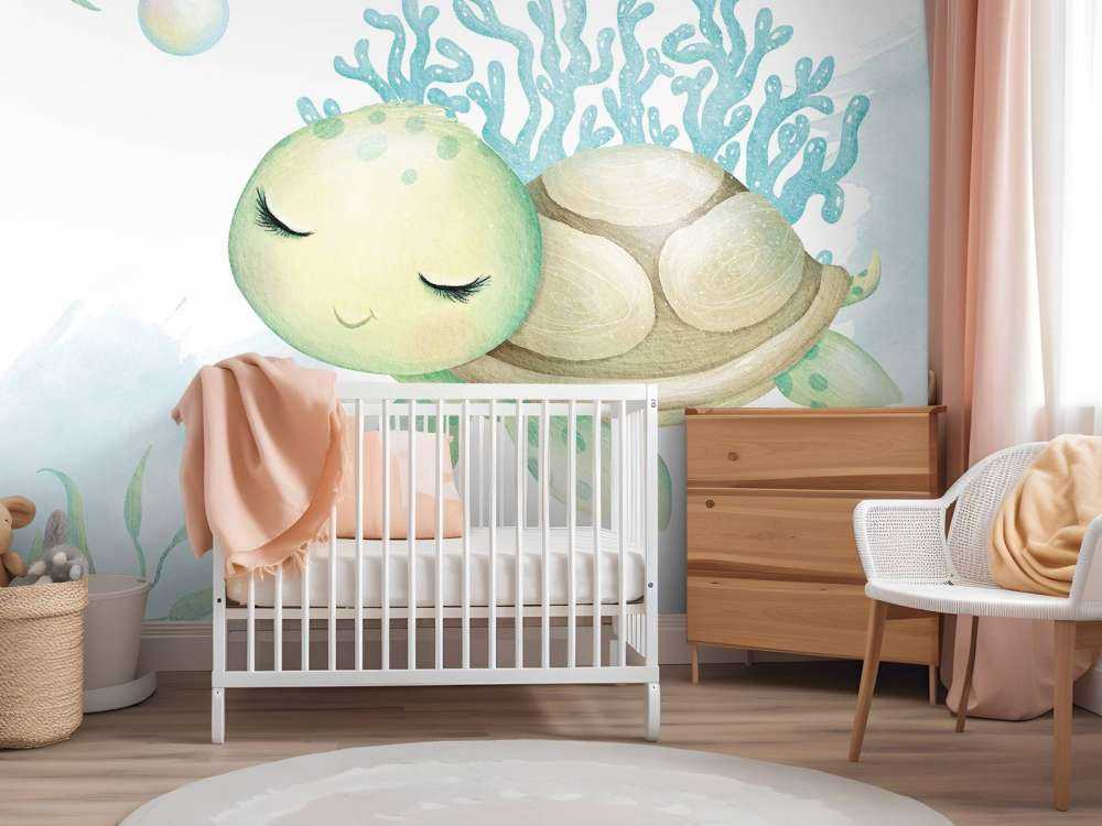 Mummy turtle and cub