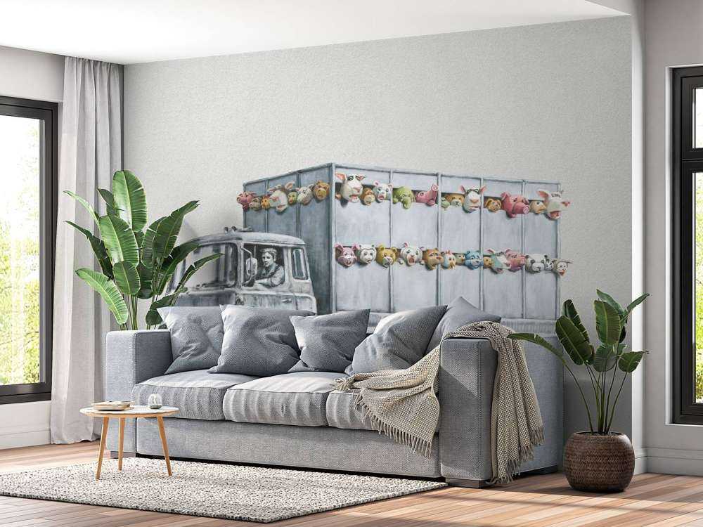 Banksy - Meat truck, concrete