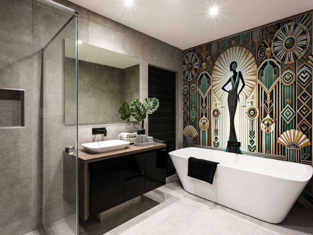 Vintage Elegance Scene in Art Deco