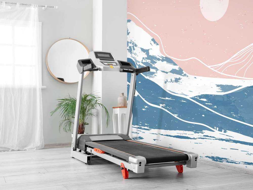 Winter mountains in front of the sun