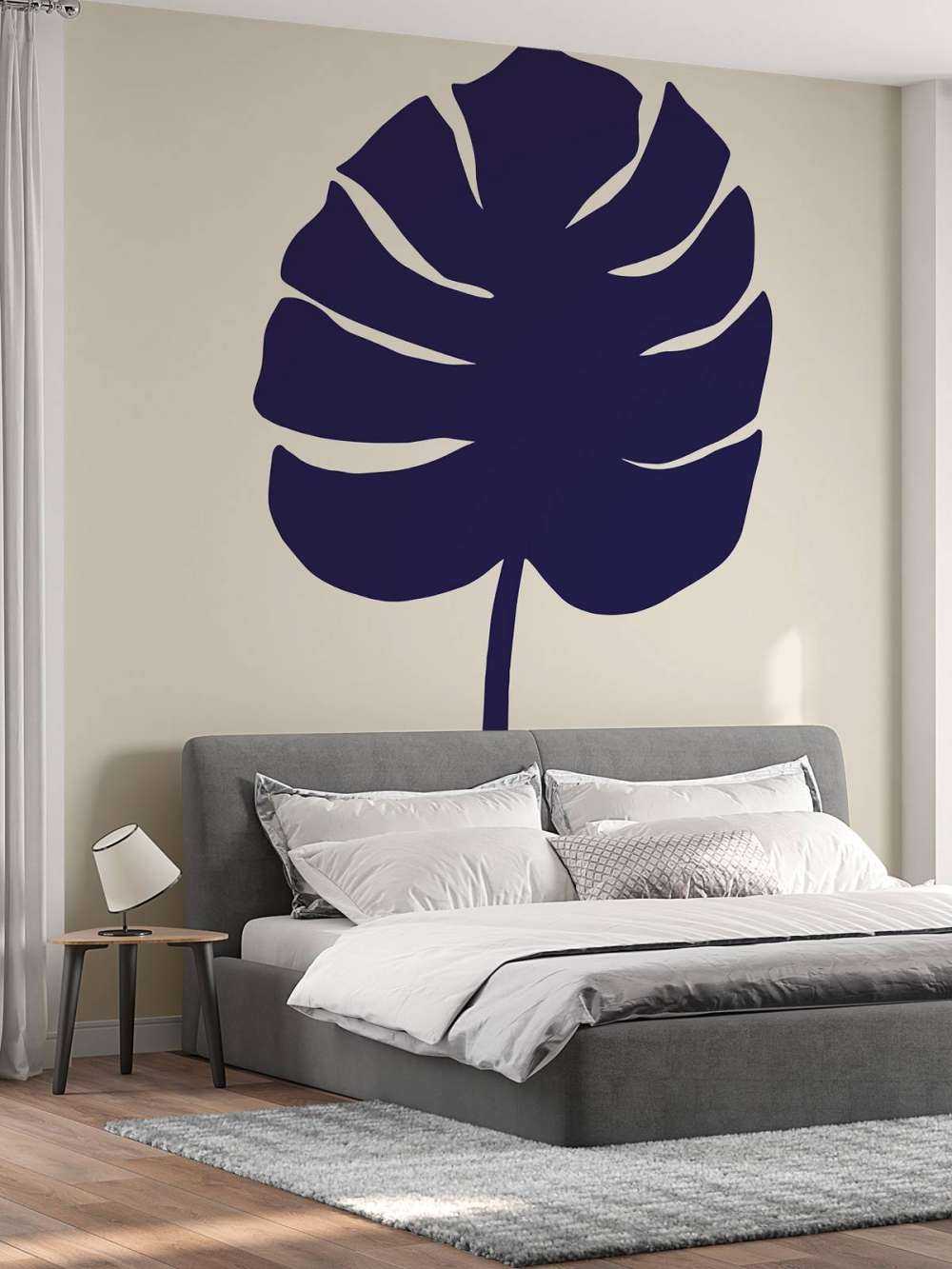 Monstera Leaf Dark Blue