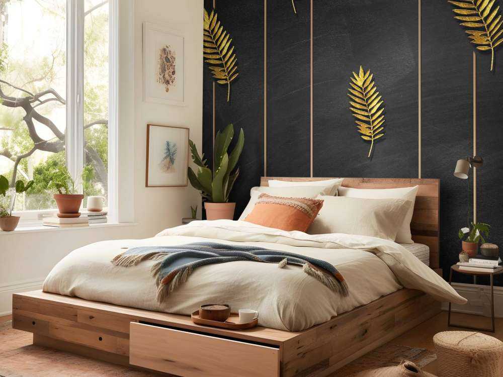 Golden tropical leaves