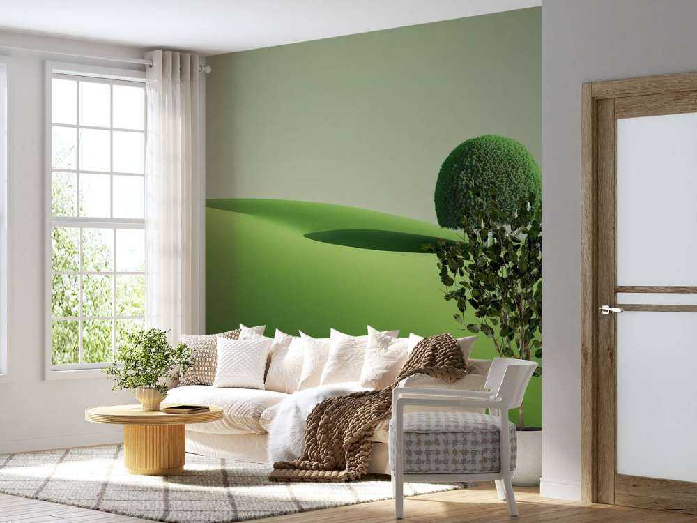 Minimalistische groene landschap