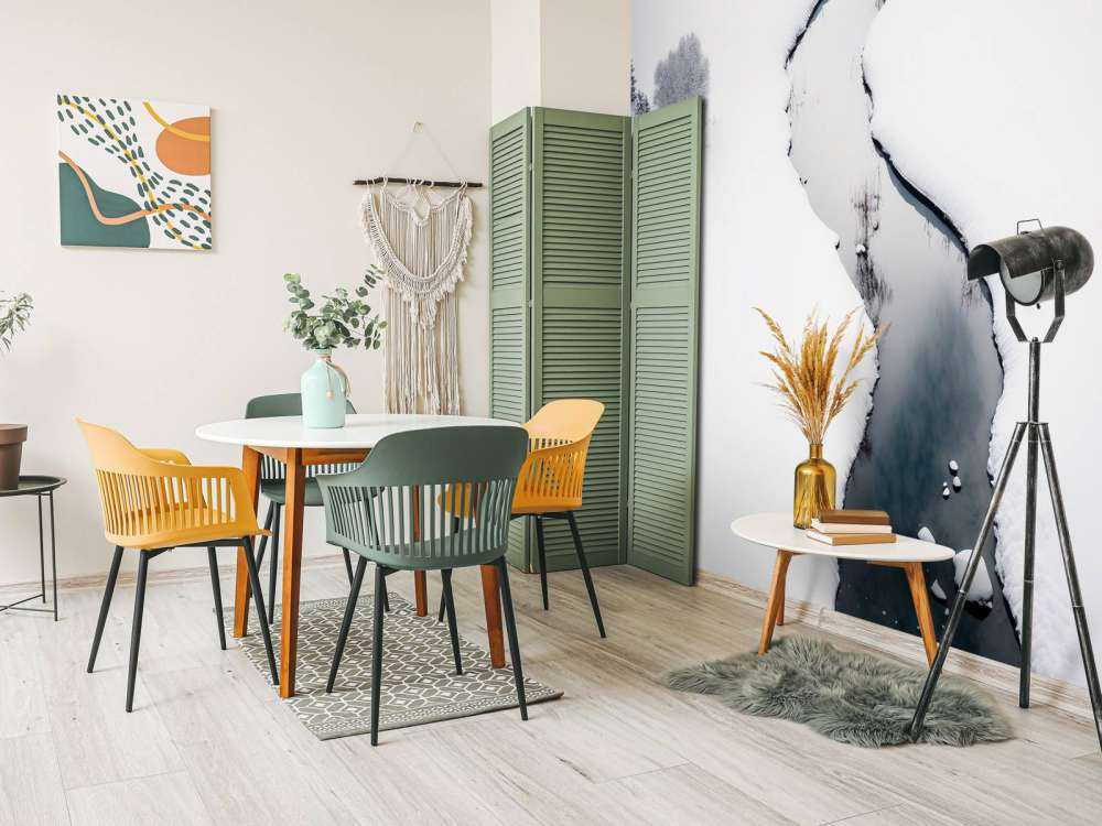 Minimalistisch landschap met sneeuw