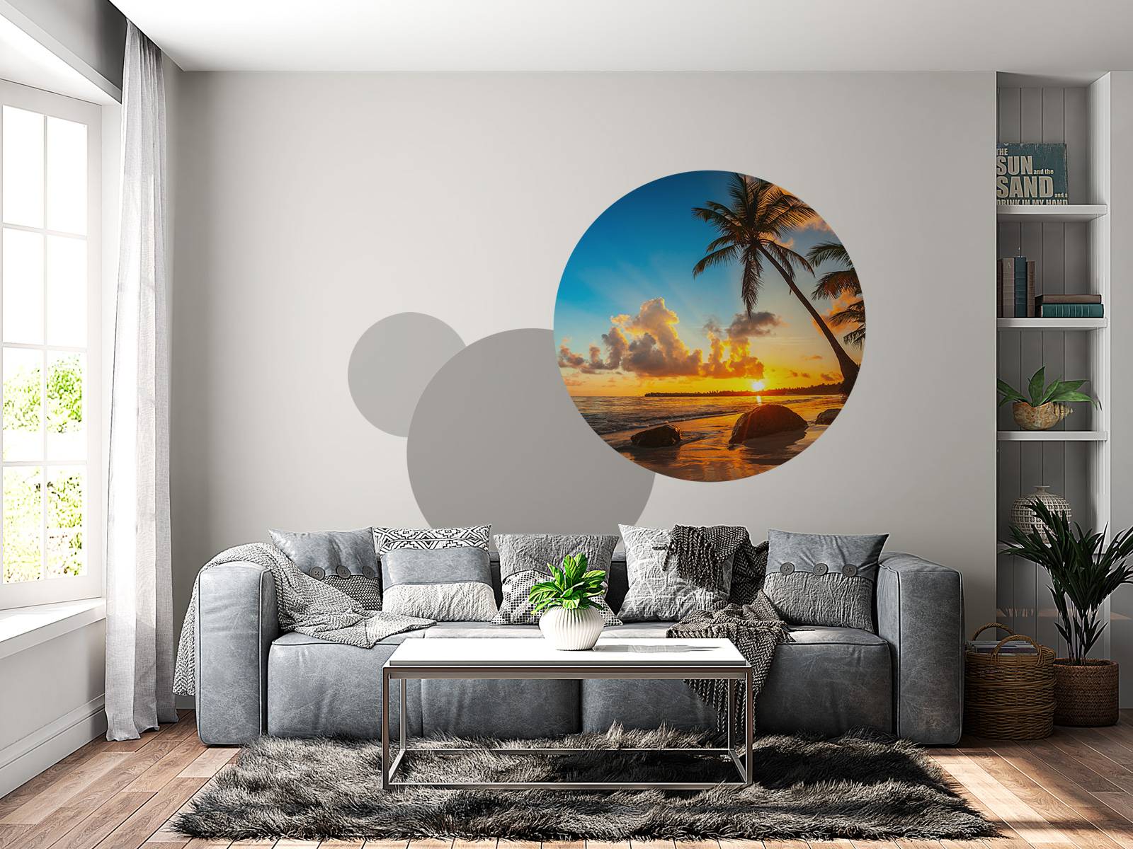 Sunset with palm trees