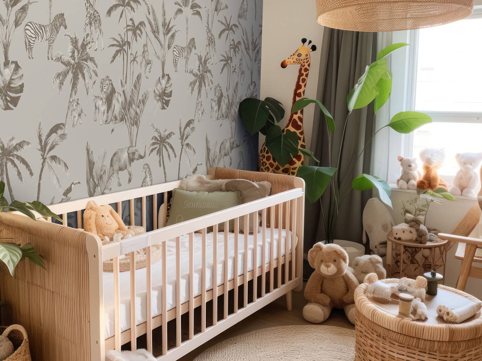 Animal jungle pattern taupe