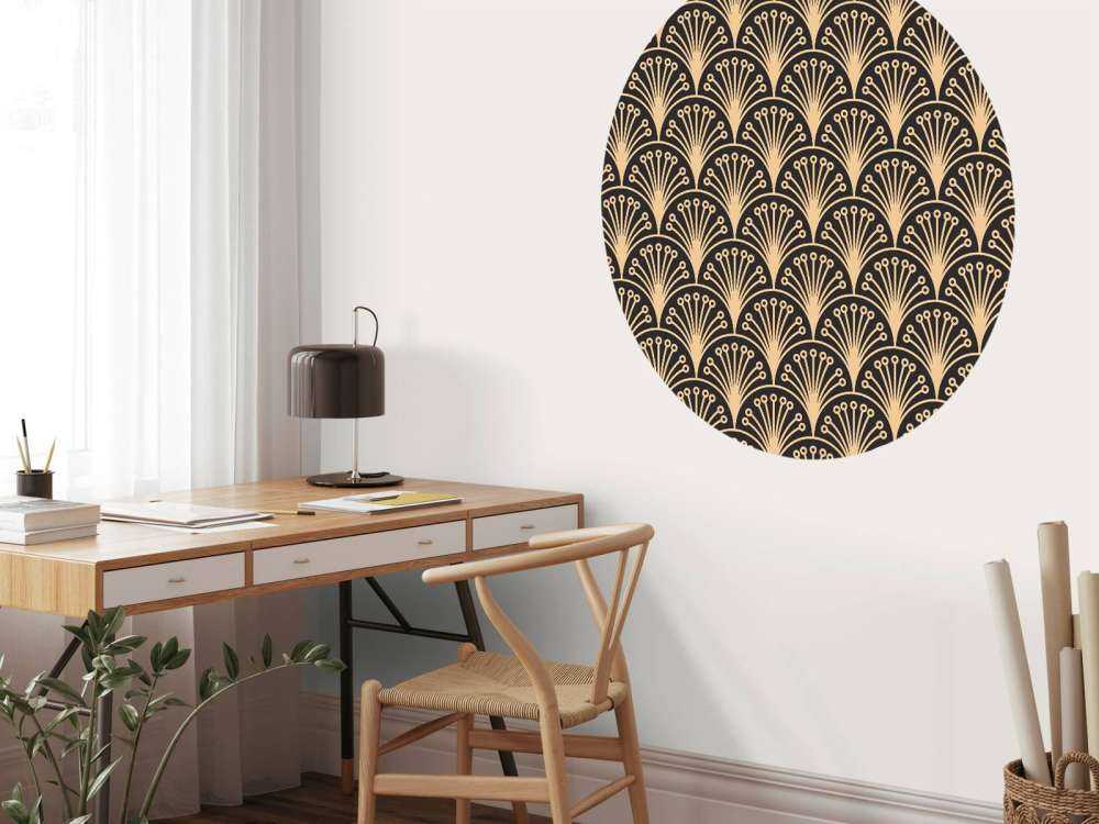 Gold art deco flowers