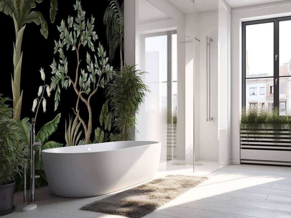 Trees with dark background