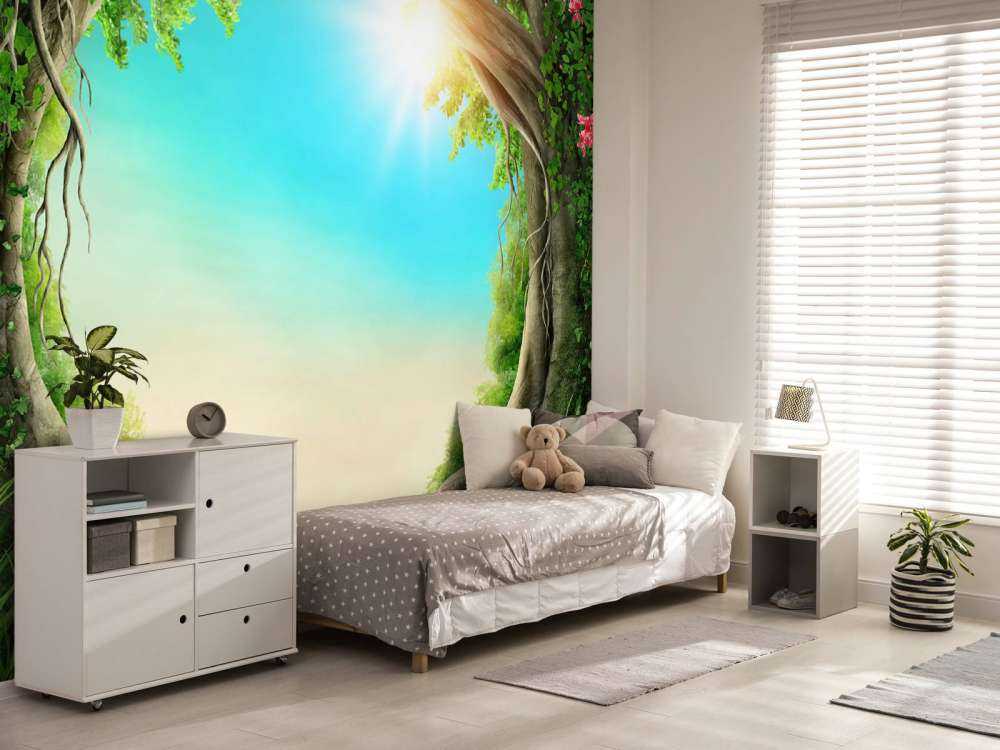 Colourful fairytale forest