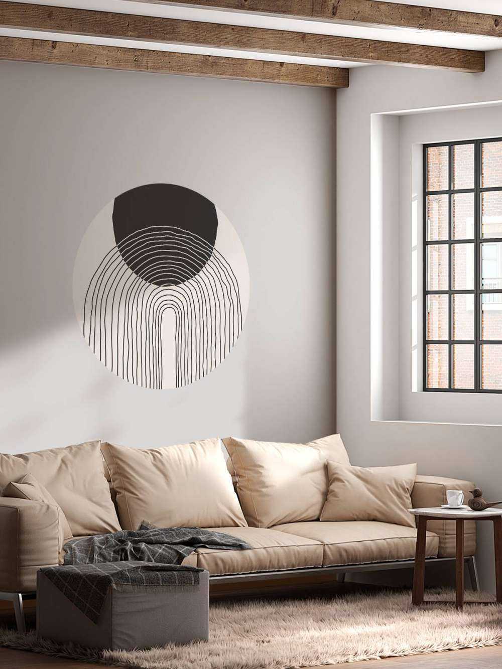 Gebogen lijnen en cirkel