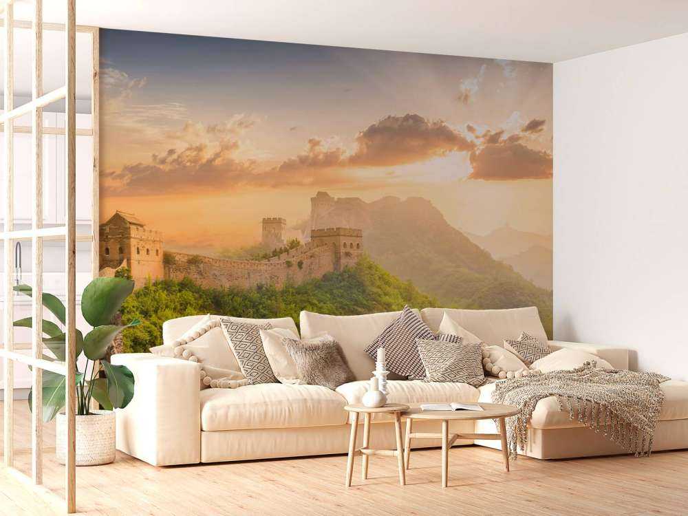 Chinese muur bij zonsopkomst