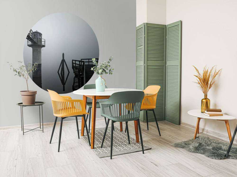 Havenlicht met peilschaal