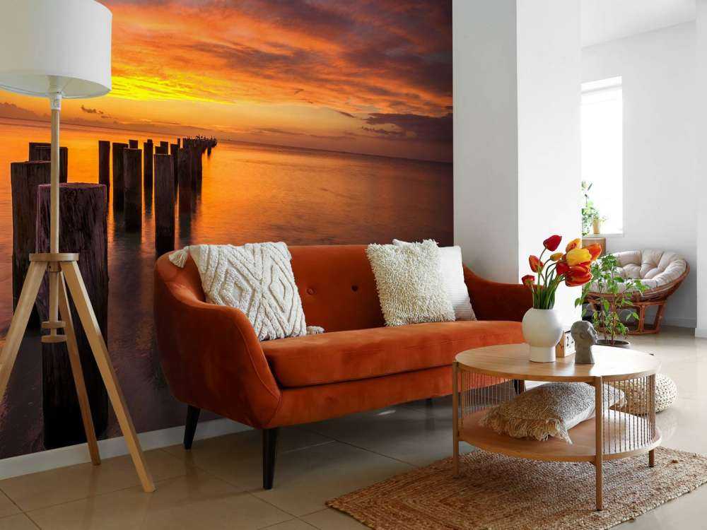 Breakwaters at sunrise