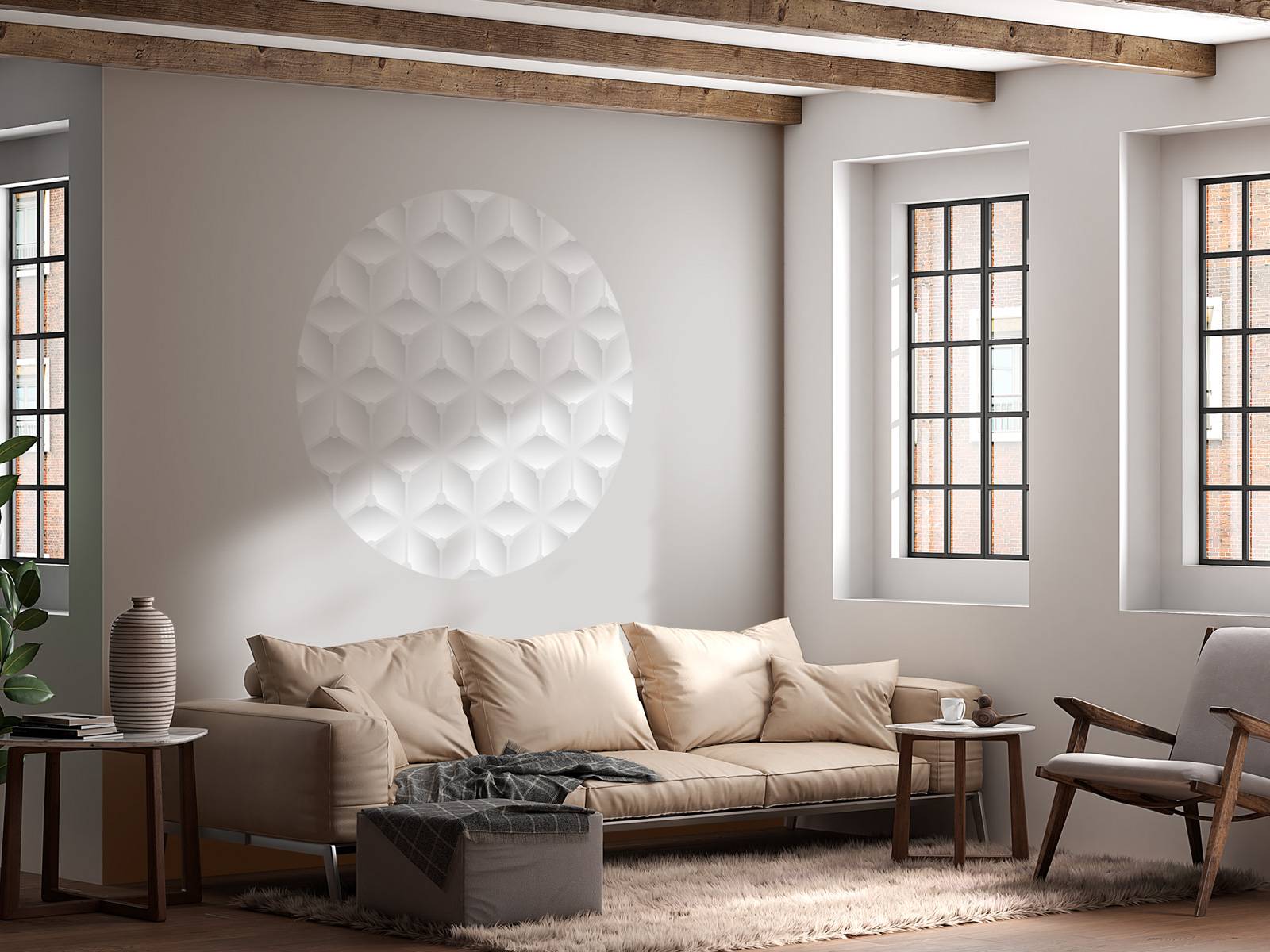White 3D pattern