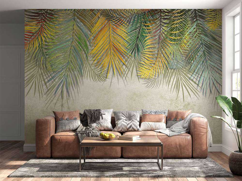 Rainbow palm leaves