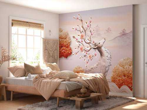 Deer with flowers