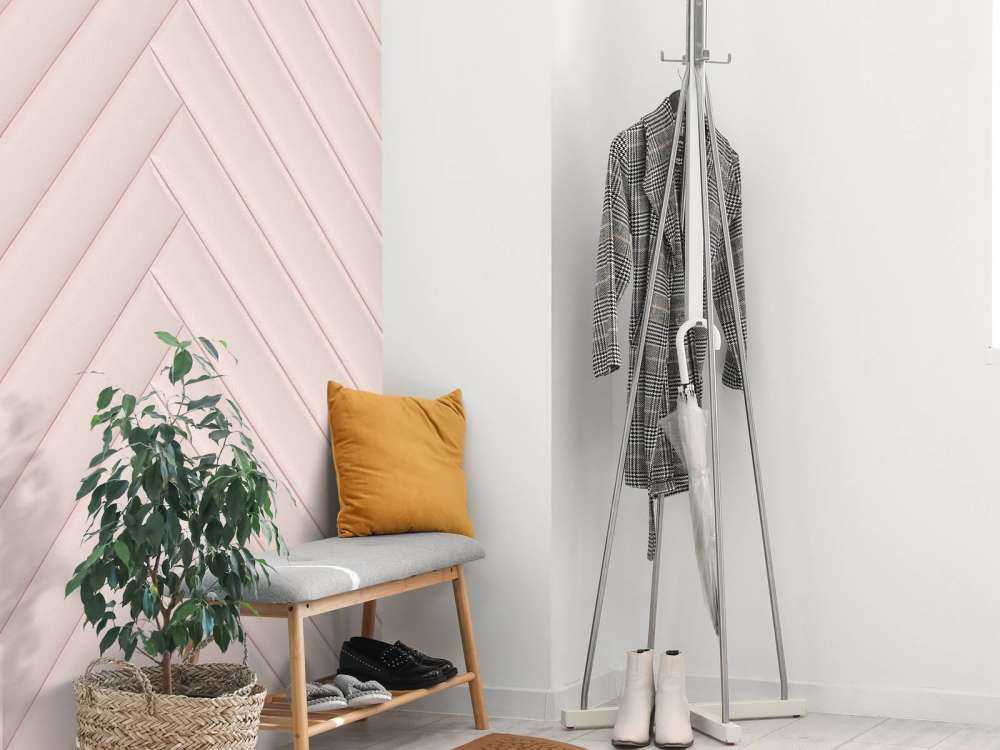 Pink herringbone