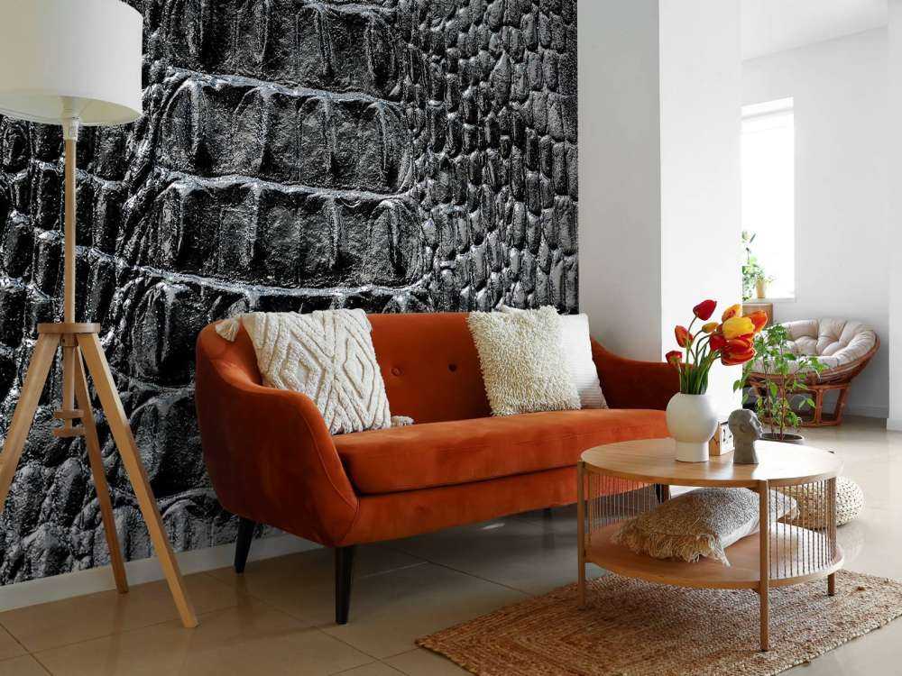 Crocodile skin in black