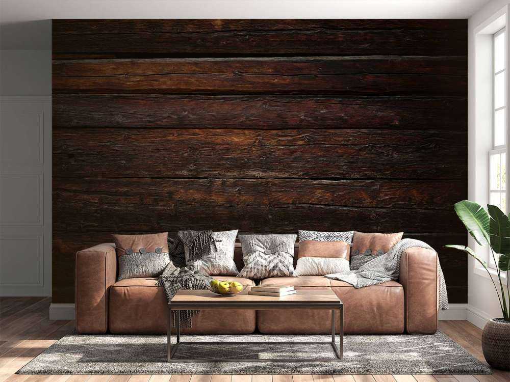 Dark wood wall