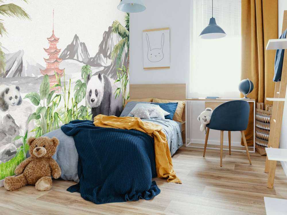 Pandas in bamboo jungle