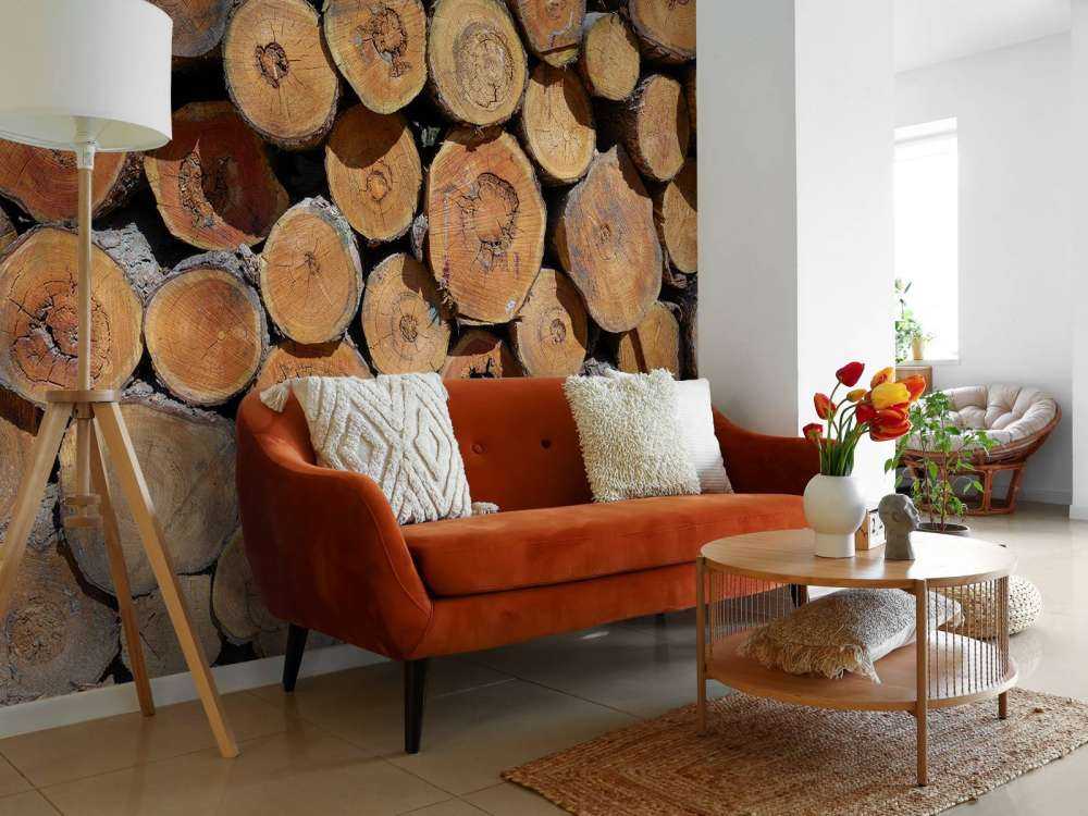 Pile of tree trunks