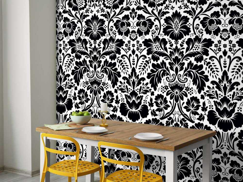 Damask black and white