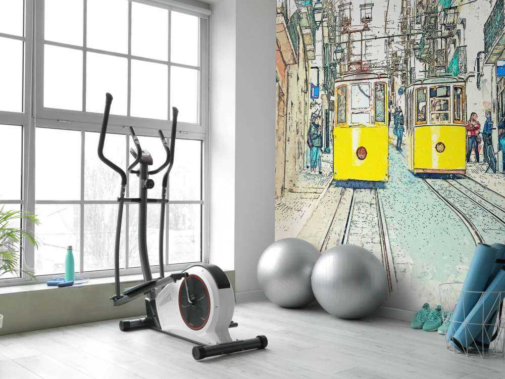 Trams in watercolour