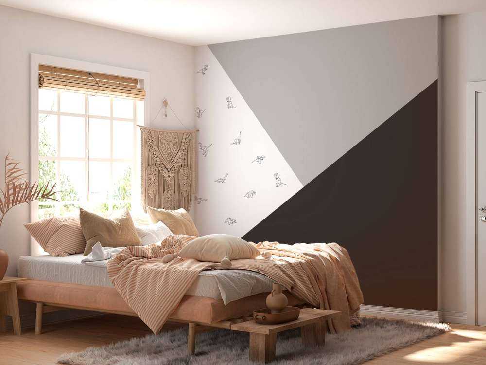 Black and white triangles with dinosaurs