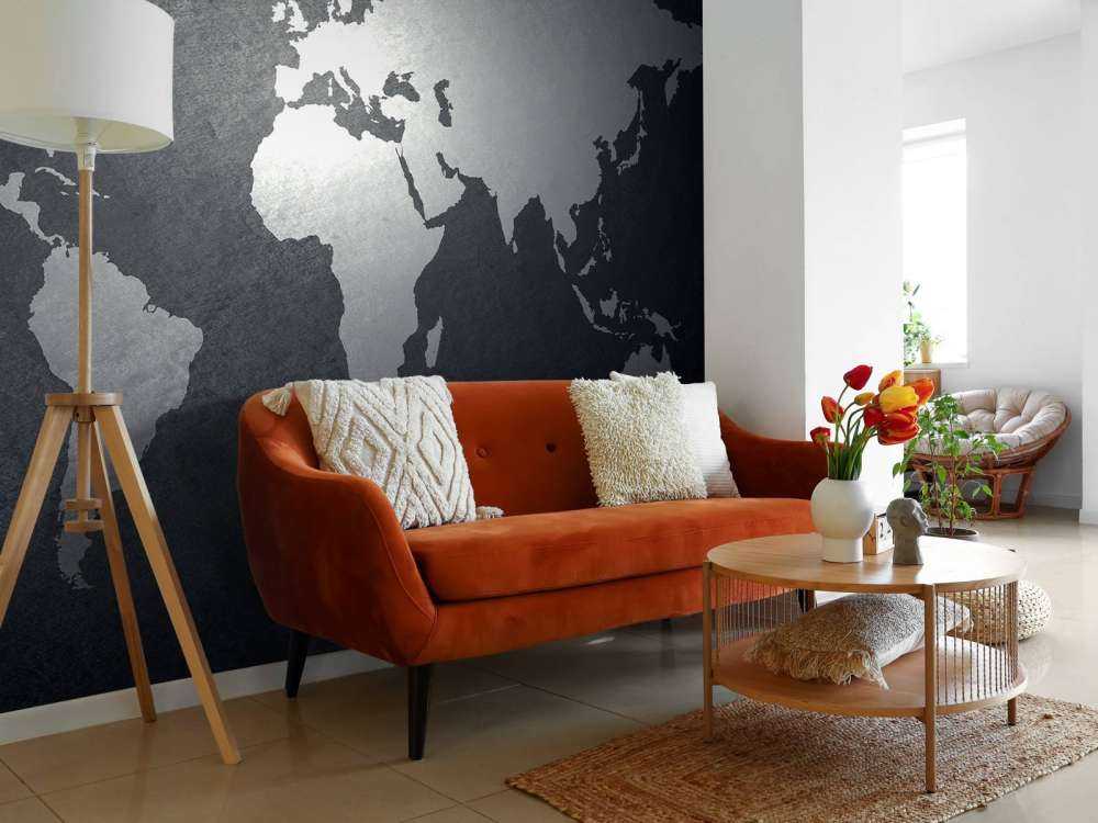 World map light grey