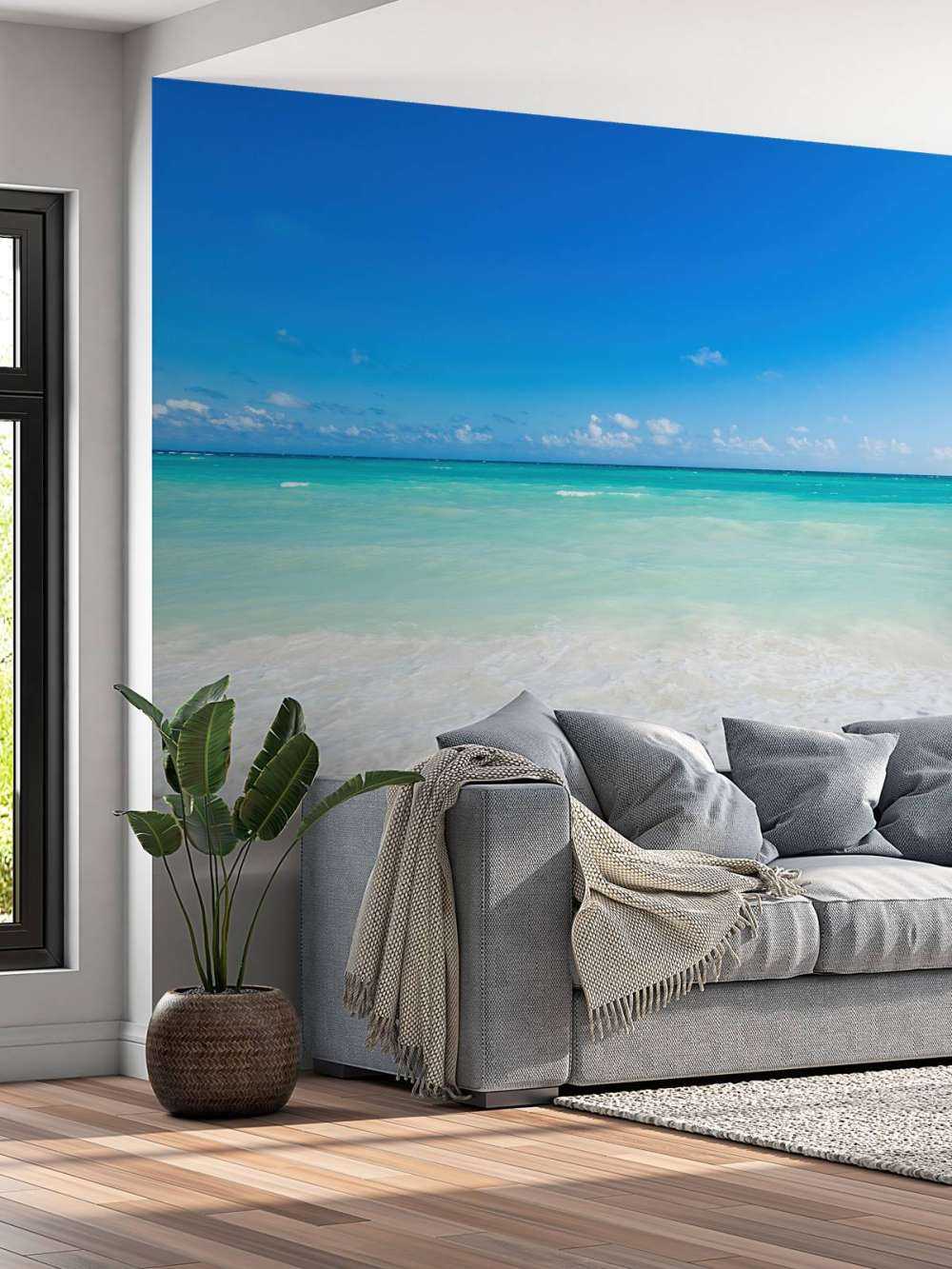 White beach and waves