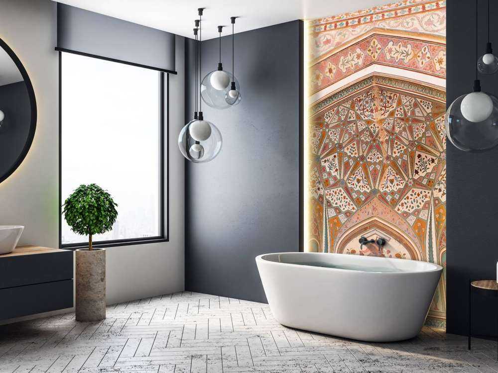 Richly painted Indian arch 