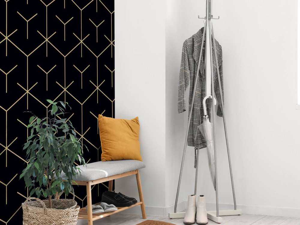 Geometric hexagons, black