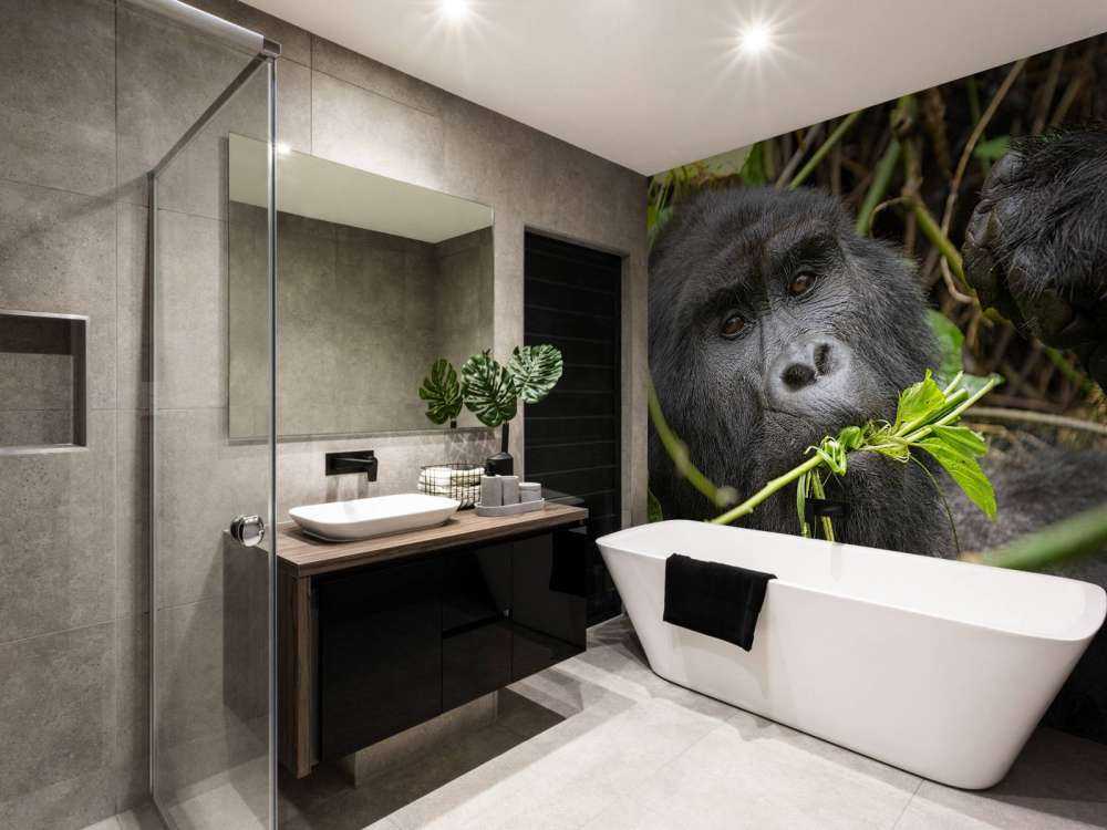 Gorilla between the branches