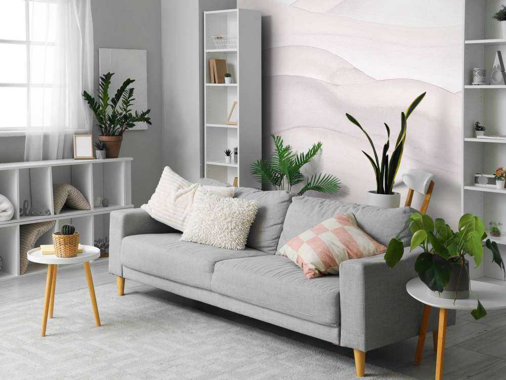 Abstract wavy gradient - powder pink