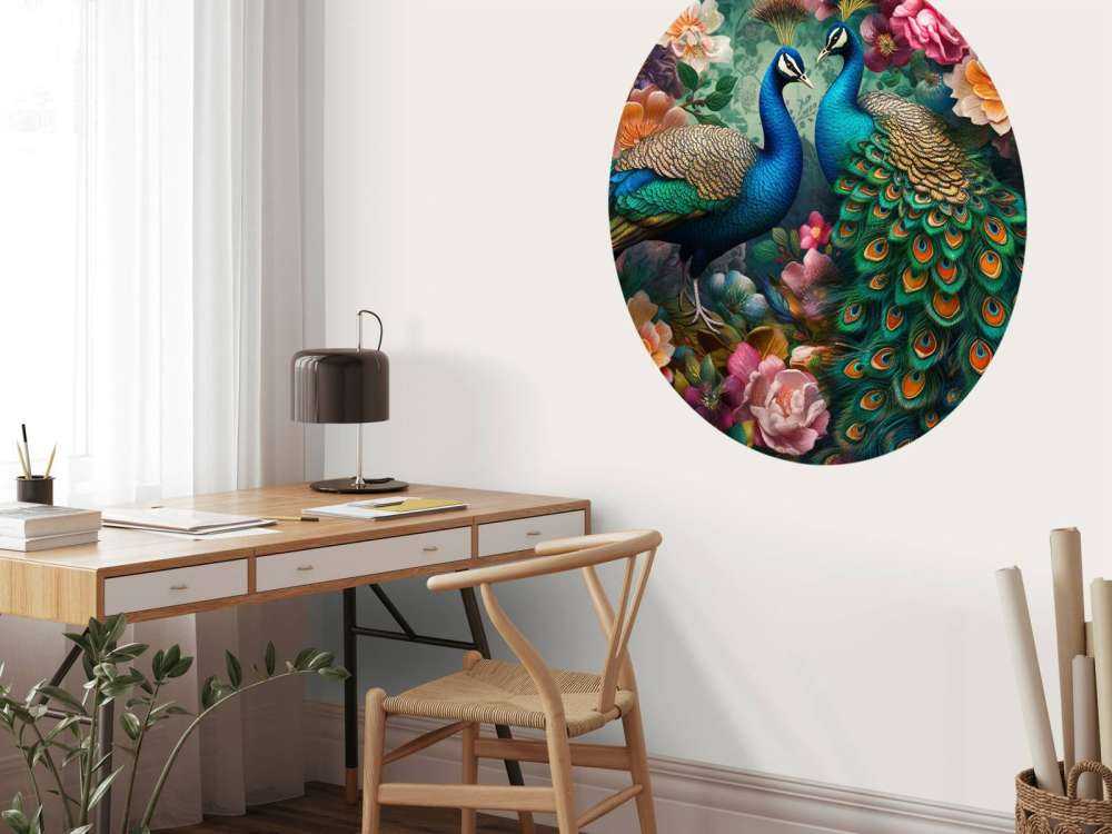 Floral Ball with Peacocks
