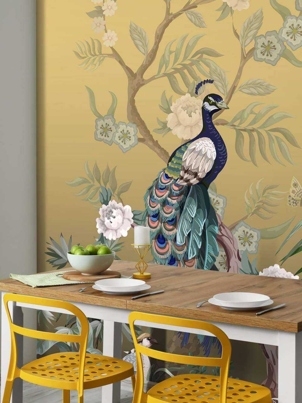 Peacocks and Peonies - Gold