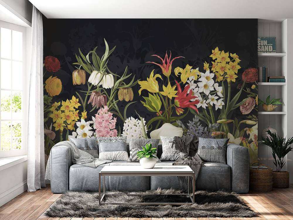 Spring Flowers - Silver Frost Gray