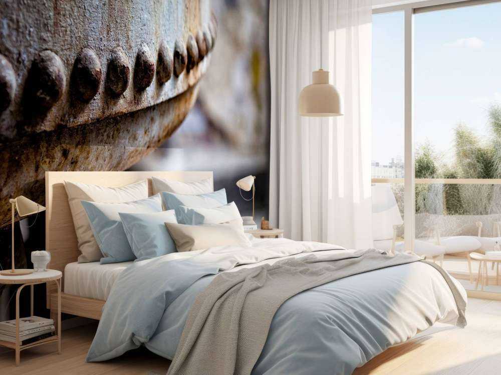 Detail of a rusted steam boiler