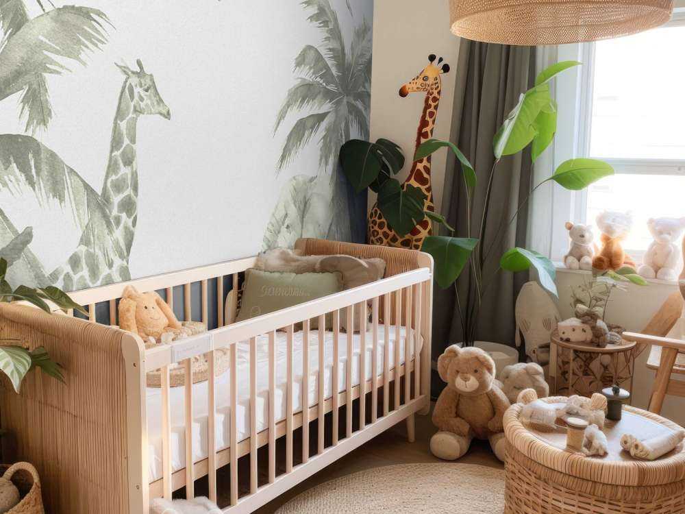 Various jungle animals in green