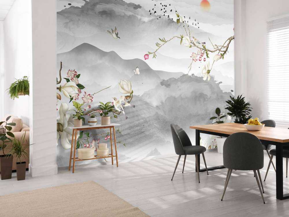 Grey mountains and hills