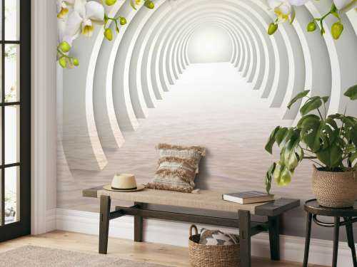 Tunnel with orchids