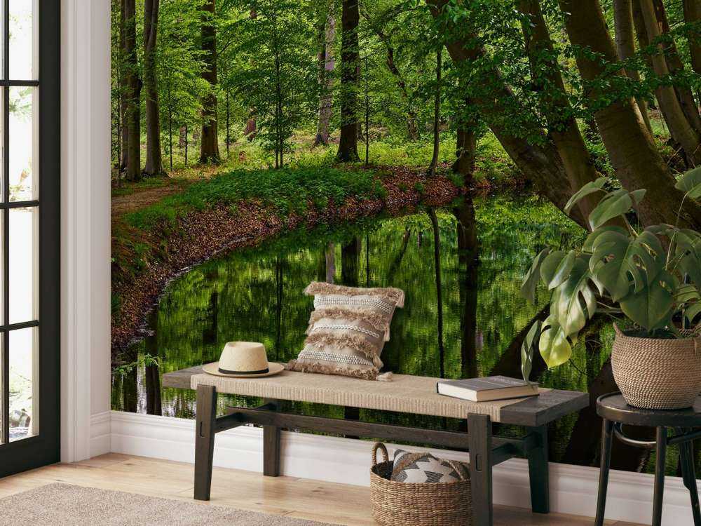 Bent trees by the water