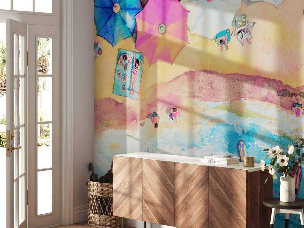 Beach with umbrellas