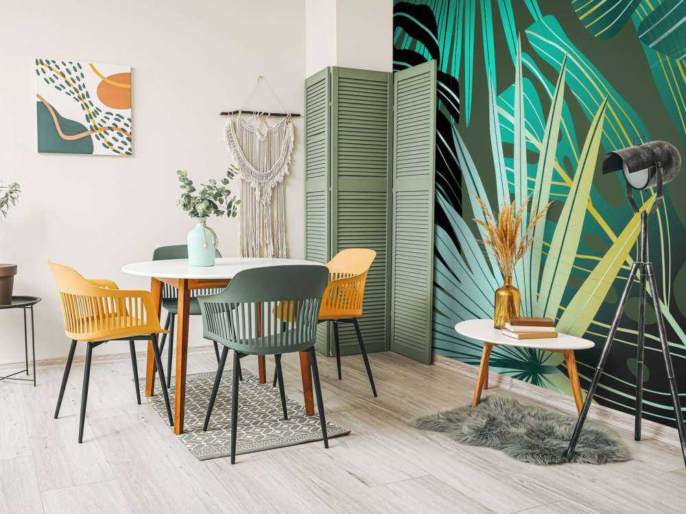 Panorama tropical leaves