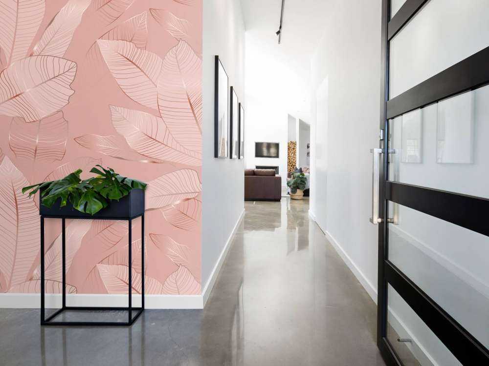 Pink gold leaves