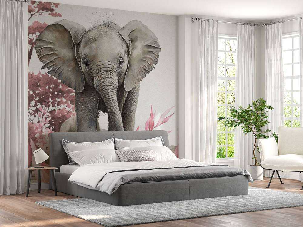 Elephant in the jungle pink