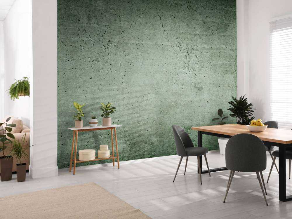 Green concrete wall