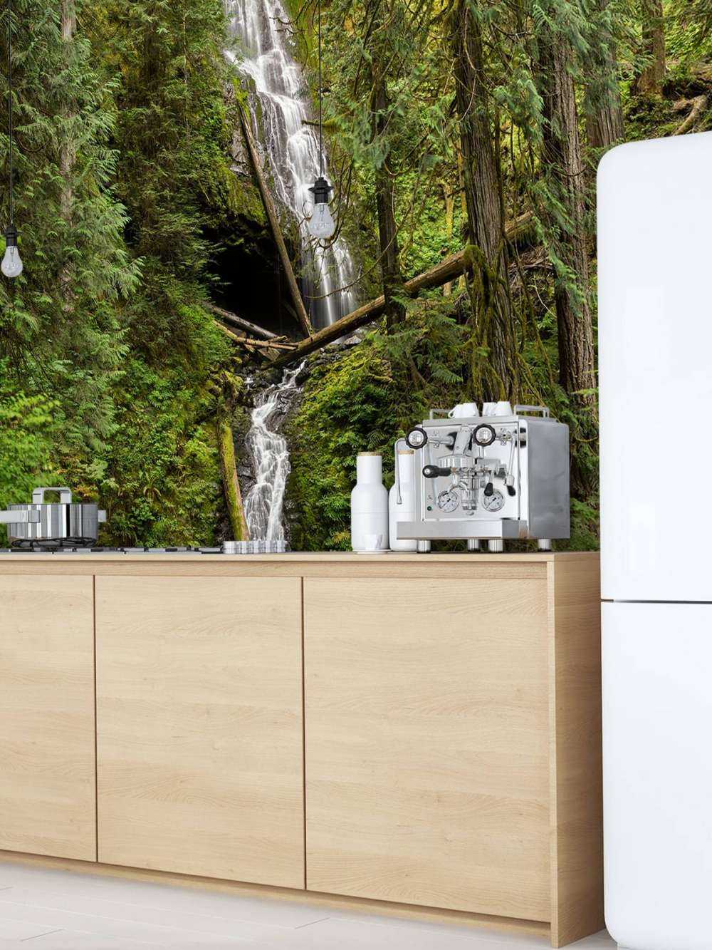 Waterfall with fallen trees