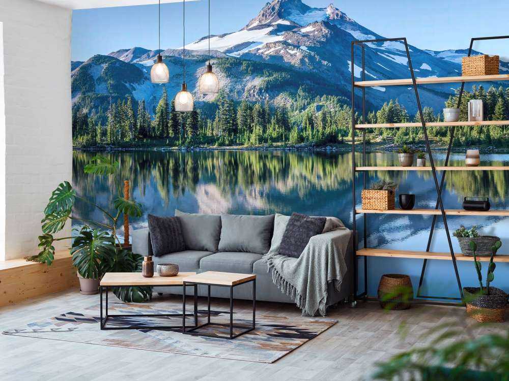 Photo wallpaper mountains of snow